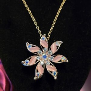 Betsey Johnson Pink and Gold Floral Necklace